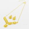Dainty Flower Stud Earrings Elegant Necklace and Earrings Gold Plated Zinc Zinc Alloy Jewelry Set  Bridal