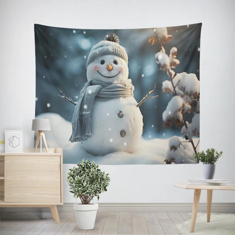 Новогодний рождественский милый узор снеговика для гостиной и спальни — фото 8
