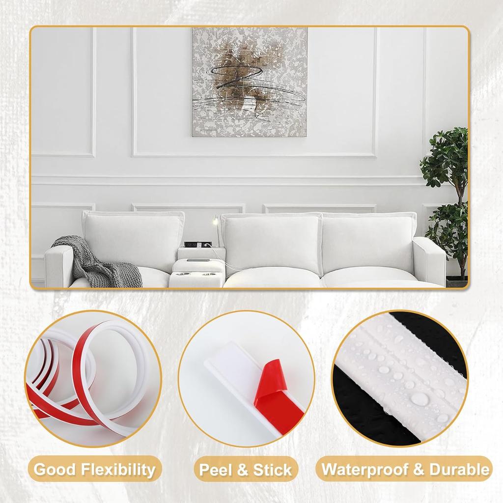 1PC  39.37/78.74inch Self-Adhesive Peel and Stick Accent Wall Molding,PVC Chair Rail Trim for Interior Decoration