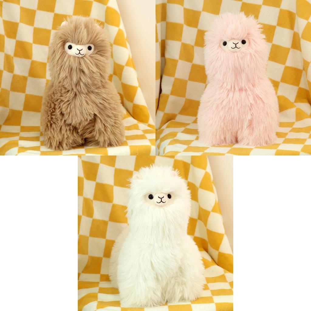 Cute Fluffy Alpaca Plush Toy White Brown Pink Purple Sofa Cushion Gift 40cm/50cm/80cm