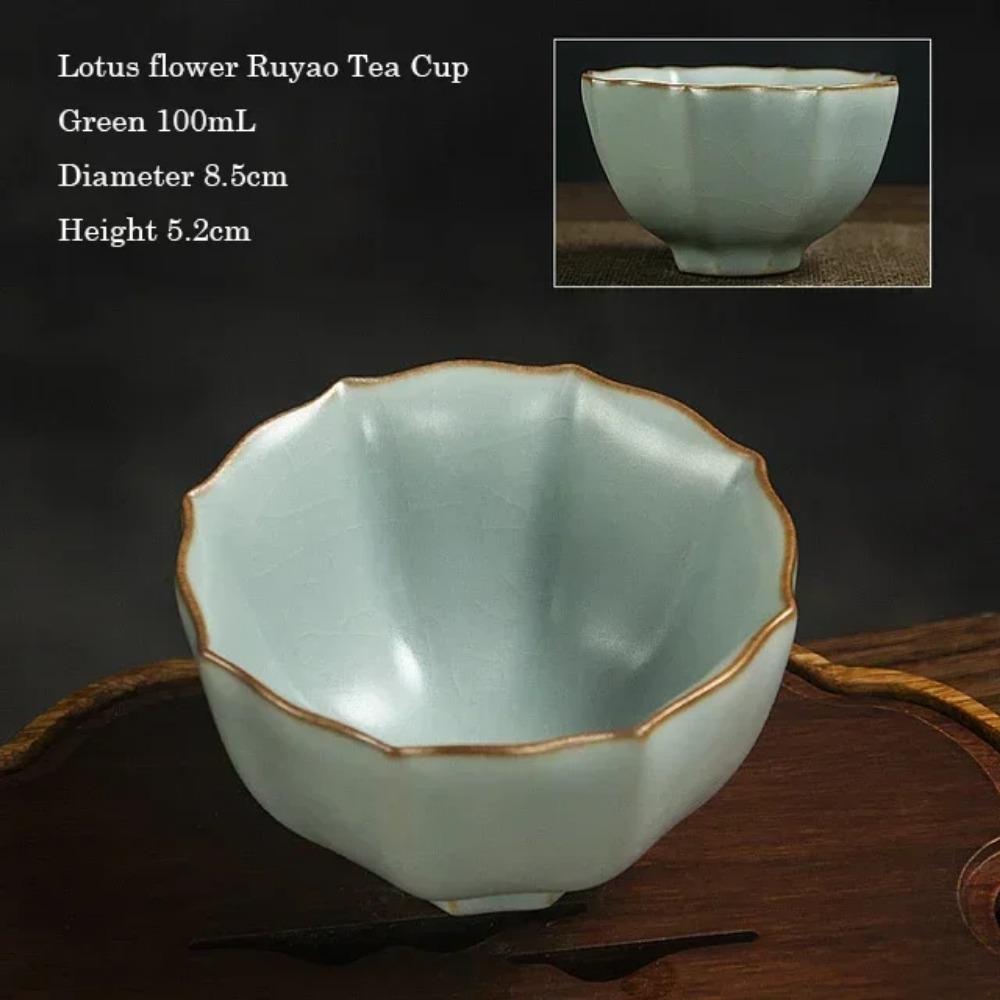 Ru Kiln Kung Fu Tea Cup, Master Cup, Single Cup, Gracked Glaze Cups, Ru-Porcelain Tea Bowl, Ceramic Large 100ml