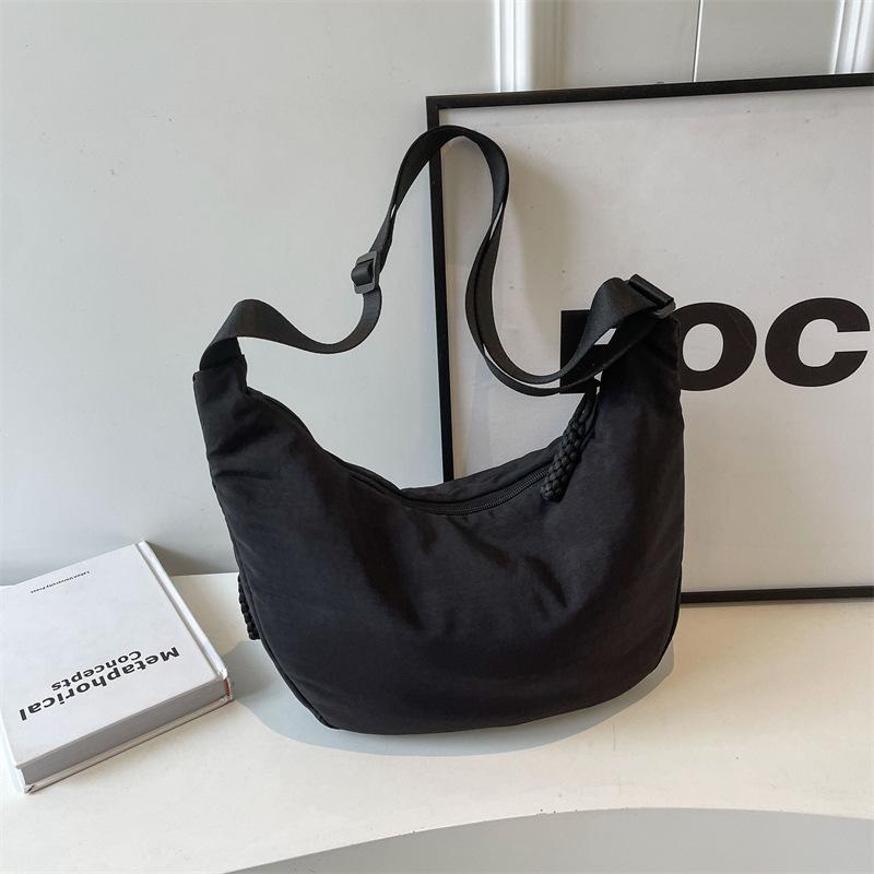 Damska torba typu „pierożek” na ramię – duża pojemność, uniwersalna torba płócienna na ramię do dojazdów do pracy