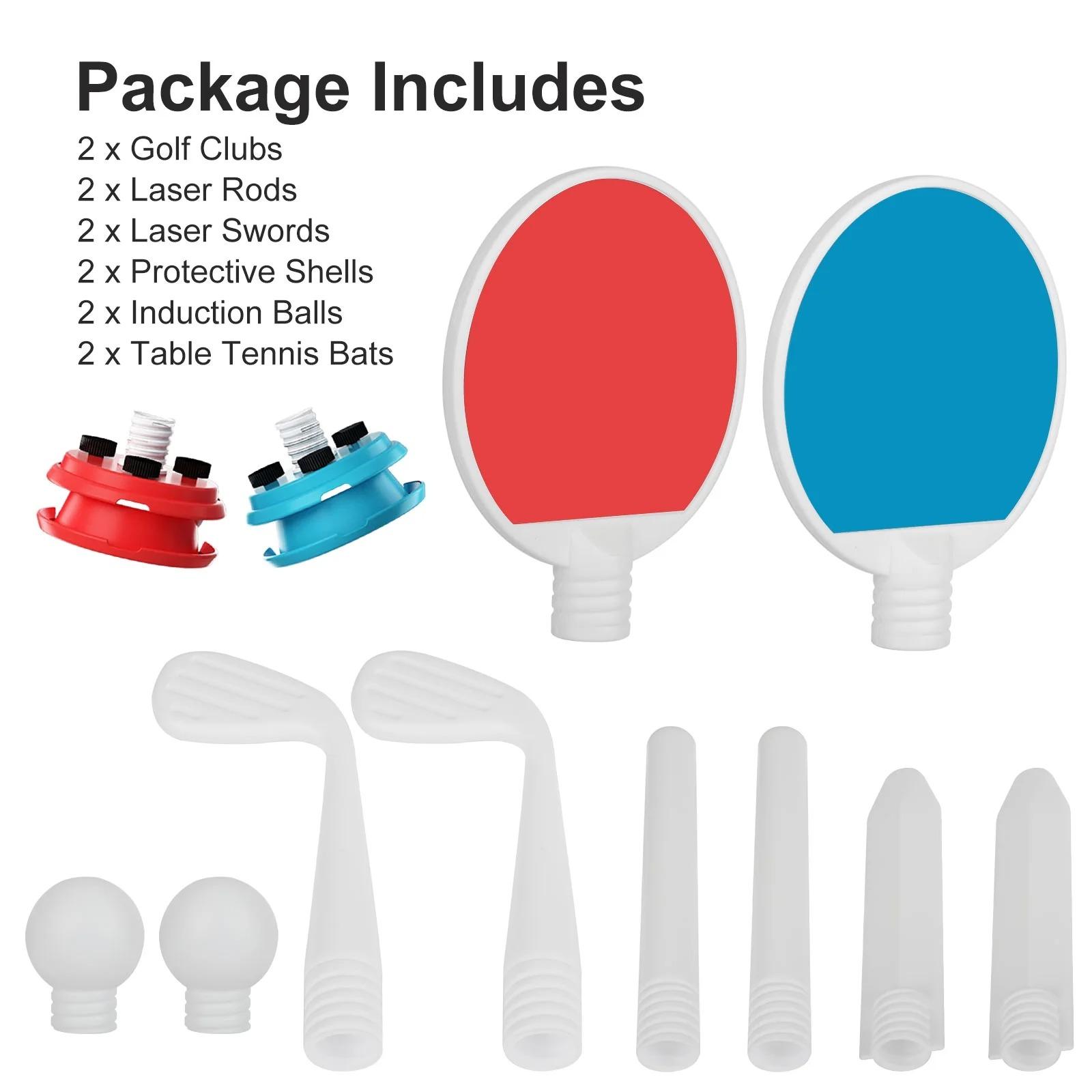 

Набор аксессуаров, подходящий для контроллеров Oculus/Meta Quest 2, 12-в-1 удлинительные ручки, аксессуары для игр VR для гольфа, настольного тенниса, светового меча, сенсорного мяча Package:27*7*28.2cm синий/красный