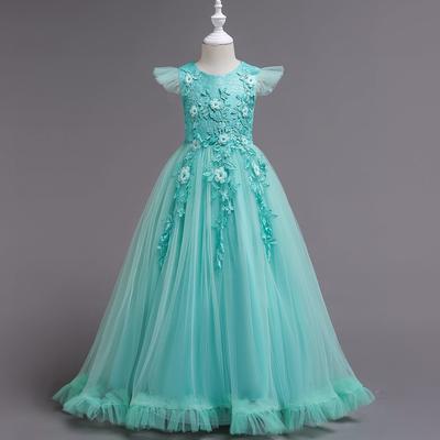 Children's Girls Princess Dresses Middle and Large Children Long Dresses Summer Children Piano Performance Costumes