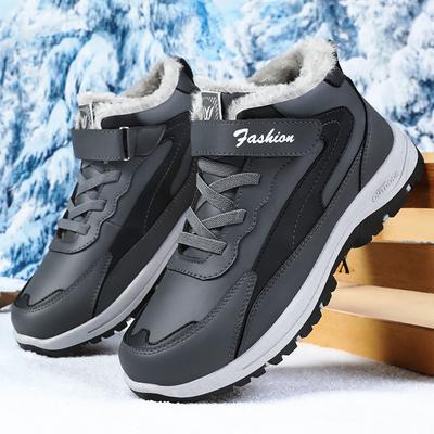 Winter Plateau Wasserdichte Herren Schneestiefel Klassische Dicke Plüsch Warme Outdoor Stiefeletten Bequeme Alte Leute Papa Baumwollschuhe