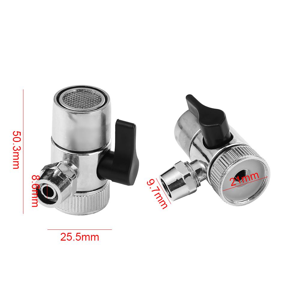 Switching 3/8“ Zinc Zinc Alloy Water Filter Accessories Single-cut Valve Diverter Tube Connector Adapter