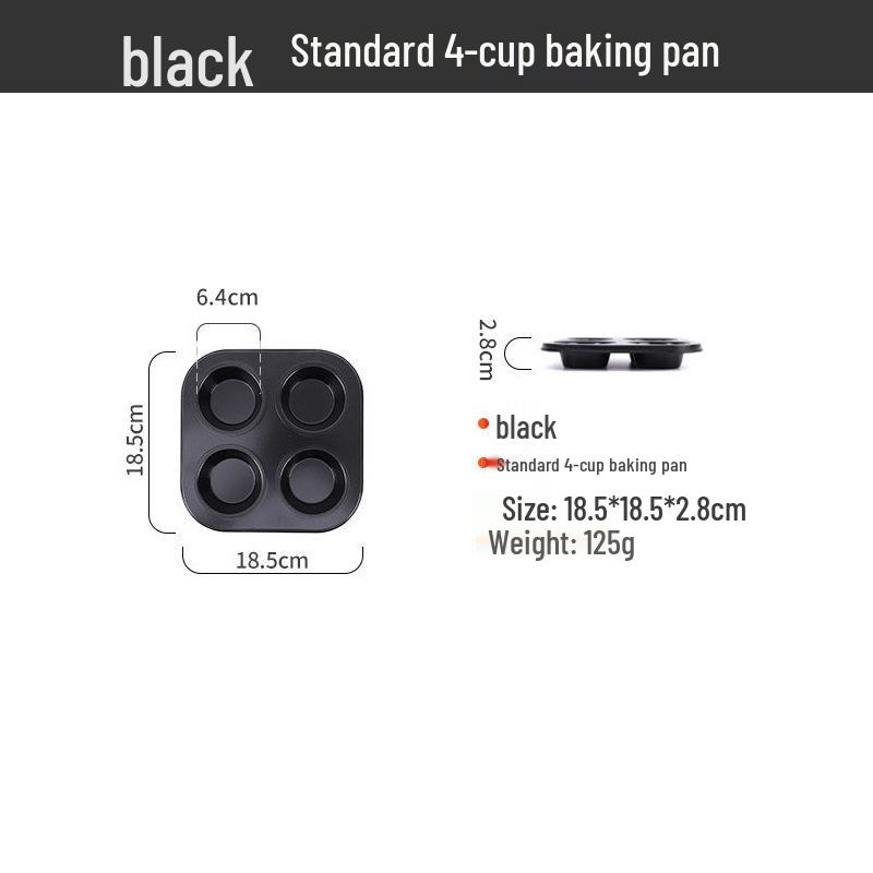 

Round Cake and Muffin Baking Pan with 4/6/12 Cups - Flat Bottom Waffle Mold for Home Oven Baking.