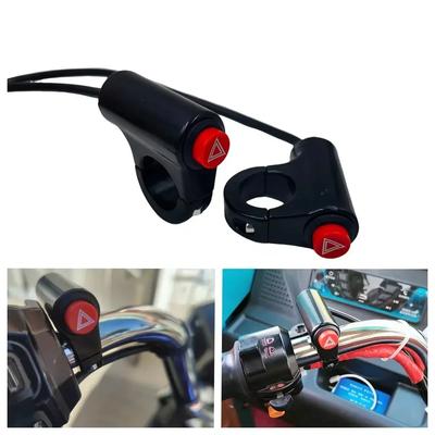 1PC Motorcycle Warning Light Switch - Double Flash Hazard Lamp ON/OFF Button for Motorbike, Scooter (Universal Accessory)