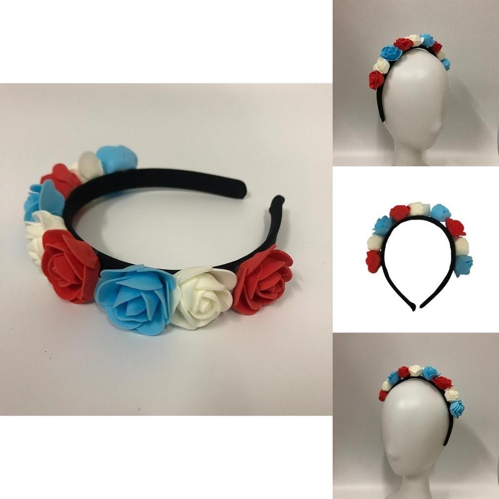 The Queen's 70th Platinum Jubilee Red White Blue Flower Hair Accessories Crown Celebrate In Style!