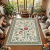 Vintage Floral Area Rug Cream Red and Gold Wildflower Design Living Room and Bedroom Retro Home Decoration Carpets