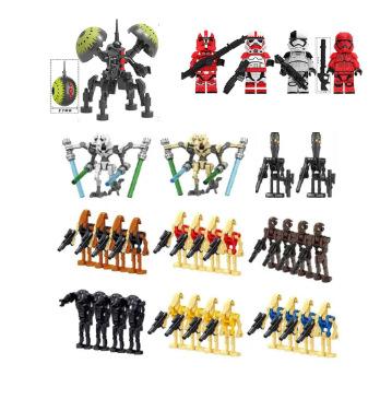 Star Wars Kampfdroide Bausteine Spielzeugfiguren Set für Jungen, DIY Montage Puzzle Steine Bausatz, Beutel mit Mehreren Stilen