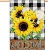 Summer House Ag 28 X 40 Double Sided, Sunower Bee Welcome House Ags Outside, Summer Yard Garden Outdoor Decor PPZ