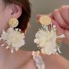 Dopamine petal mesh stud earrings new popular seaside vacation wind earrings exaggerated temperament versatile earrings wholesale