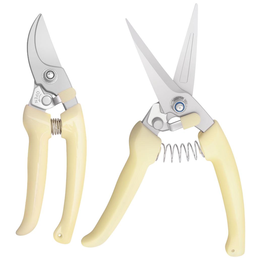 3/2Pcs Garden Pruning Shears Set Stainless Steel Trimming Scissors Professional Flower Scissors for Flowers/Herbs/Small Branches