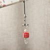 Sweet Strawberry Cube Bowknot Charm Pendant Chain Phone Strap Pocket Keychain Strap Hanging Decoration for Keys Bag