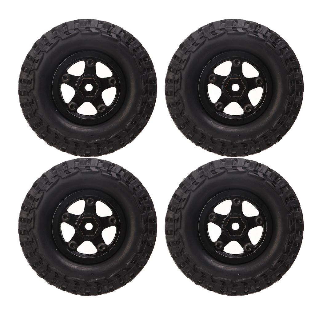 4Pcs 1.0in RC Wheel Tires Brass Adhesive Free Replacement RC Rubber Tyres for FMS FCX24 1 24 RC Car