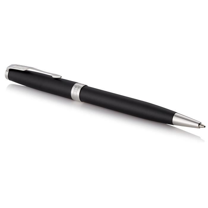 Stylo bille - PARKER - Sonnet - Noir mat - Attributs palladium - Recharge noire pointe moyenne