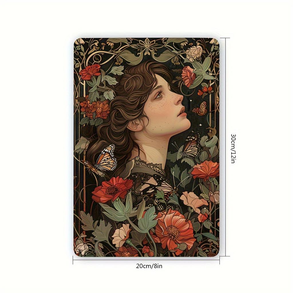 Creative Garden Floral Vintage Metal Tin Sign, Artistic Wall Decor for Gym, Bar, Café, Garage, Restaurant, Home, Nature-Inspired