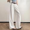 Frühling/Sommer 2026 Damen High-Waist Weiße Weitbeinige Hose - Lässig, Schlankmachend, Fauler Stil