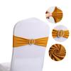 LMETJMA 10 Pcs Spandex Chair Sashes Premium Stretch Bows With Buckle Slider Universal Elastic Bands for Wedding Party Banquet