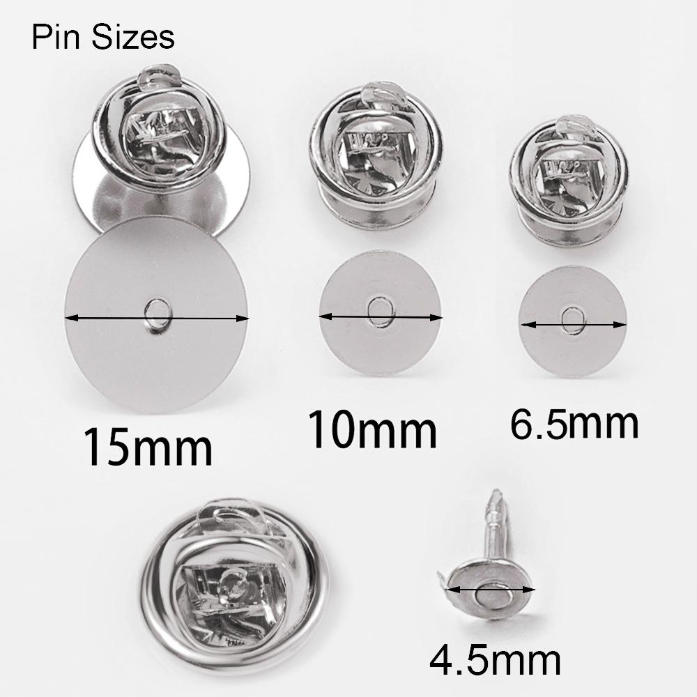 50 Jeux Broches Attaches Bouton Fermoir Papillon Support Badge à Pression Attache Broche Clou Attaches pour Bijoux DIY