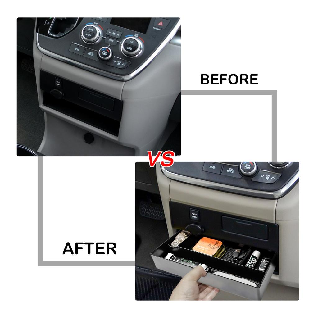 For Toyota Sienna 2015-2019 2020 Center Console Drawer Organizer Interior Center Console Drawer Tray Accessories Car Storage Box