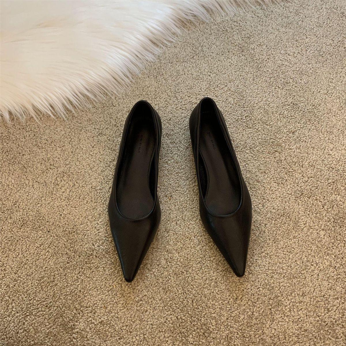 

Женская летняя обувь на каблуке для женщин 2024 года, офисные низкие элегантные мокасины с острым носком, шикарная оптовая продажа, подлинная марка 34