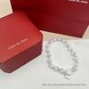 2025 Exquisite Sterling Silver Lotus Bracelet with Crystal White Cat Eye Beads - Luxurious Women's Hand Jewelry