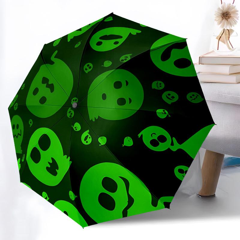1pc Ghostly Faces Automatic Open/close, All-Season Portable Folding Umbrella, Travel, Everyday, Formal Events080