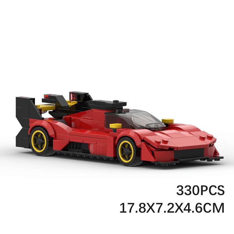 MOC Building Blocks 136251 Ferrari 499p Red Sports Car 8 Grid Car Car Assembly Toy Gift