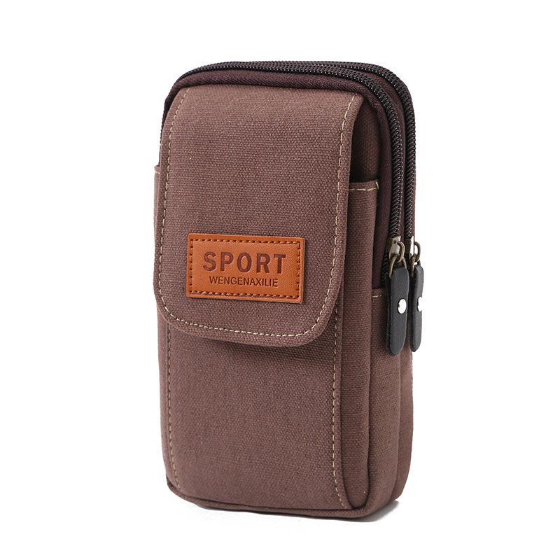 Multifunctional Canvas Waist Bag for Cell Phone, Coins, and Keys – Ideal for Outdoor Sports and Suitable for All Ages