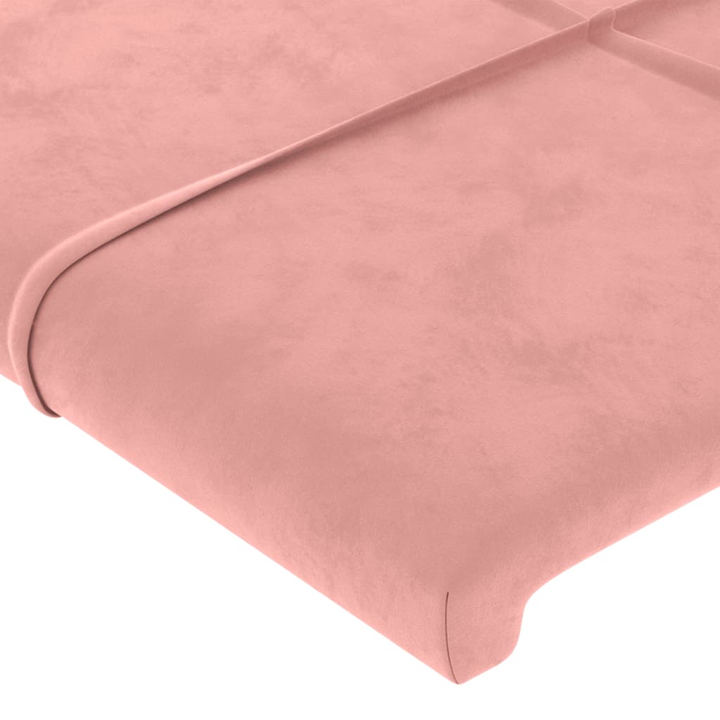 LED Headboard Pink 163x16x118 128 cm Velvet