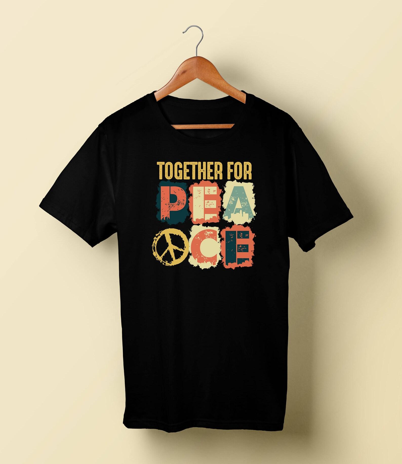 Peace Vintage Distressed Style T-Shirt International Peace Day T-Shirt Patriotic American Peace Together for Peace T Shirt Save Earth Shirt S