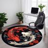 1pc Koi Fish Yin Yang Office Round Area Rug, Indoor Mat Suitable For Office, Under Office Chairs Bedroom Living Room Home Decor, Room Deco