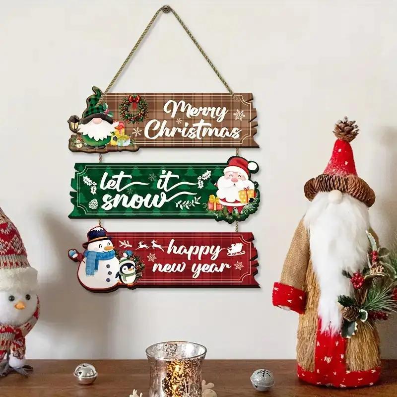 1D Flat Decoration, 1 Set of 1pcs 1D Flat Christmas Ornament Hanging Set | Includes Santa Claus, Snowman, and Reindeer Designs
