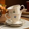 Creative Swallow Pattern Porcelain Cup&saucer Swallow Painted Coffee Mug Dining Table Milk Mugs Afternoon Tea Teacup Juice Cup
