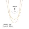  Double Stainless Steel Metal Chain Necklace 18K Gold Color Plated Pendant Stylish Waterproof Jewelry Trendy