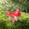 DIY Craft Supplies 2 Pcs Mini Mushroom Figurines, Miniature Resin Figures Tabletop Scenes for Micro Landscape, Fairy Garden, Aquarium, Bonsai