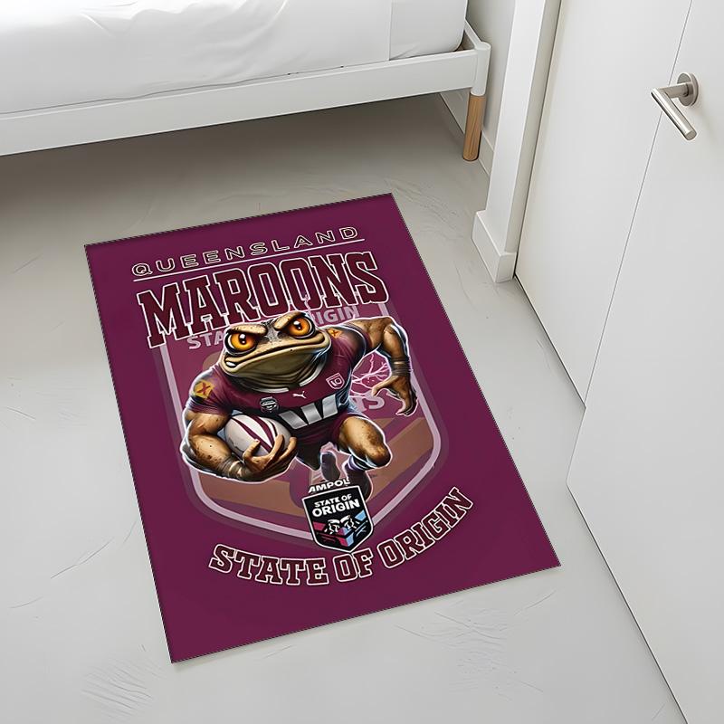 Queensland Maroons (5) Rug Suitable For Living Rooms Bedrooms Computer Rooms Dining Areas And Placement Under Tables And Chairs Also An Ideal Choice F
