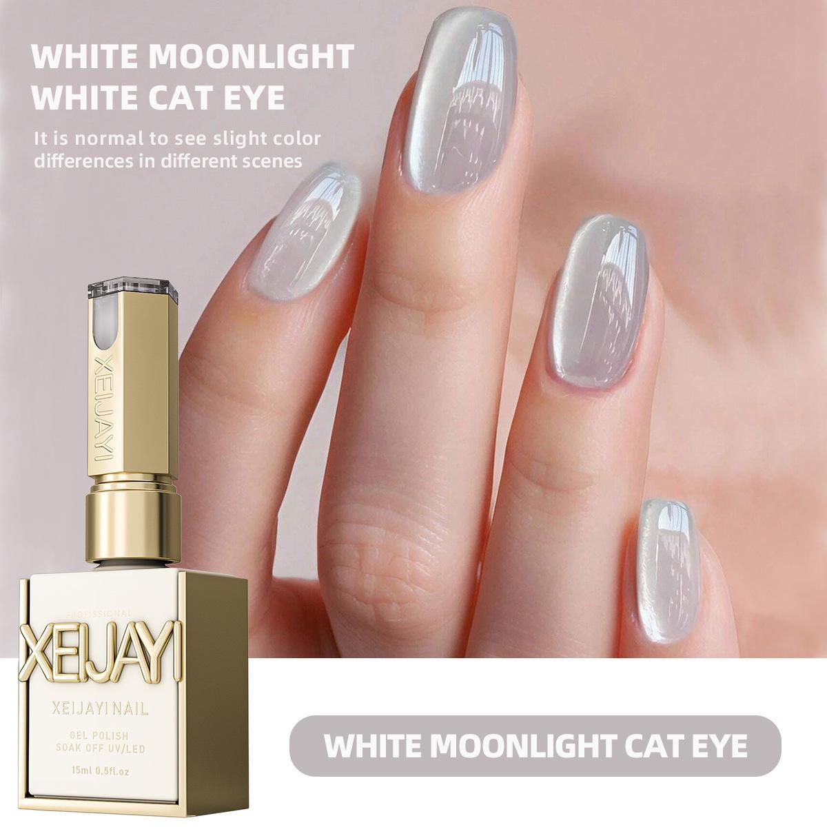 

Ice Crystal Cat Eye Gel Polish - White Moonlight Mirror Finish