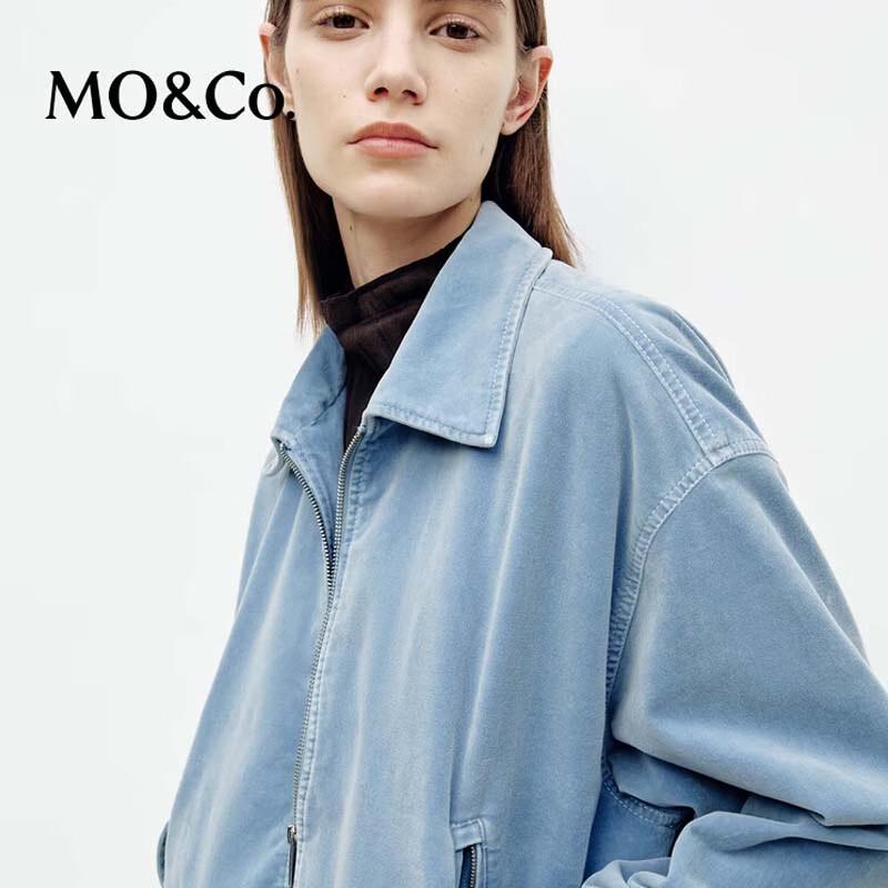 MO&Co. Women's Velvety Lapel Retro Short Jacket