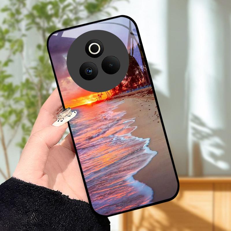 Tempered Glass Phone Case For OPPO Realme P3 Pro 5G Funda Shockproof Hard PC Shell Back Cover For Realme P3Pro RMX5032 Coque