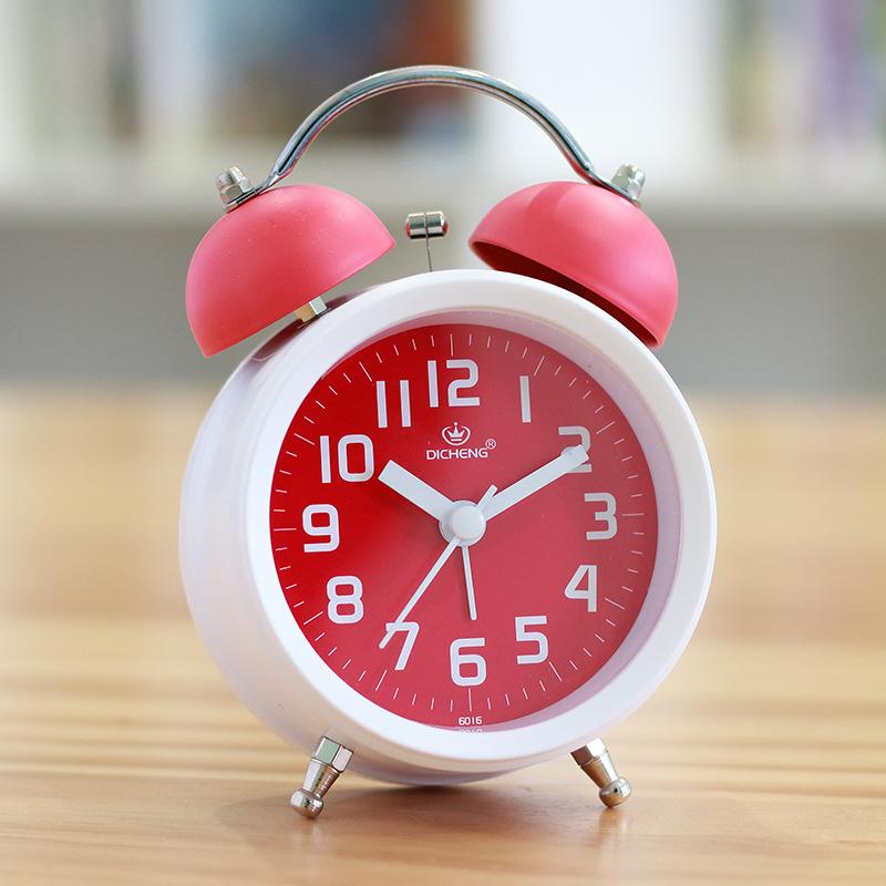 Nordic Style Fashionable and Simple Creativity Metal Ringing Alarm Clock Mute Alarm Clock Student Bedroom Luminous Clock Watch