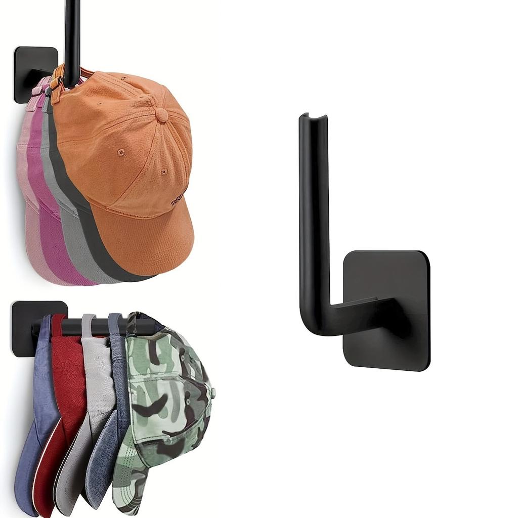 2/4/6Pcs Caps Holder Hat Rack For Baseball Caps Adhesive Hat Hooks For Wall Cap Hanger Storage No Drilling Hat Display Organizer