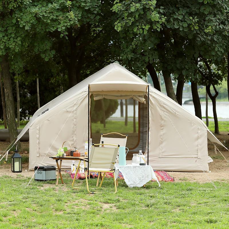 Inflatable Rainproof Camping Tent - Thickened Oxford Cabin with Portable Folding Design