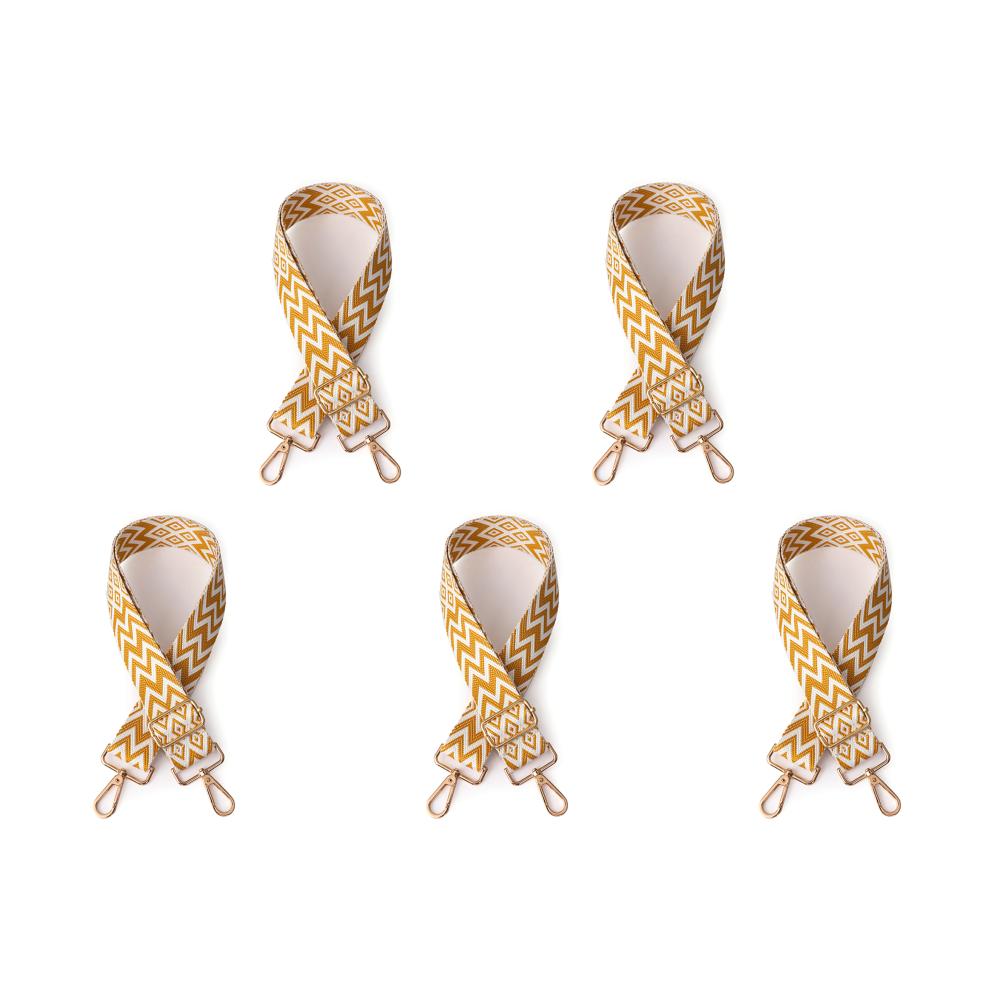 

5# Nylon Crossbody Strap Soft Women Wide Purse Strap Chain Bag Strap (Yellow+Whi