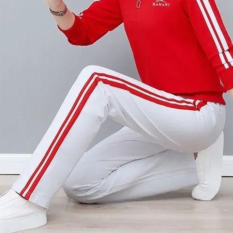 Internet celebrity stand-up collar sweater casual sports suit versatile spring and autumn new large size loose belly cover long sleeve two-piece set