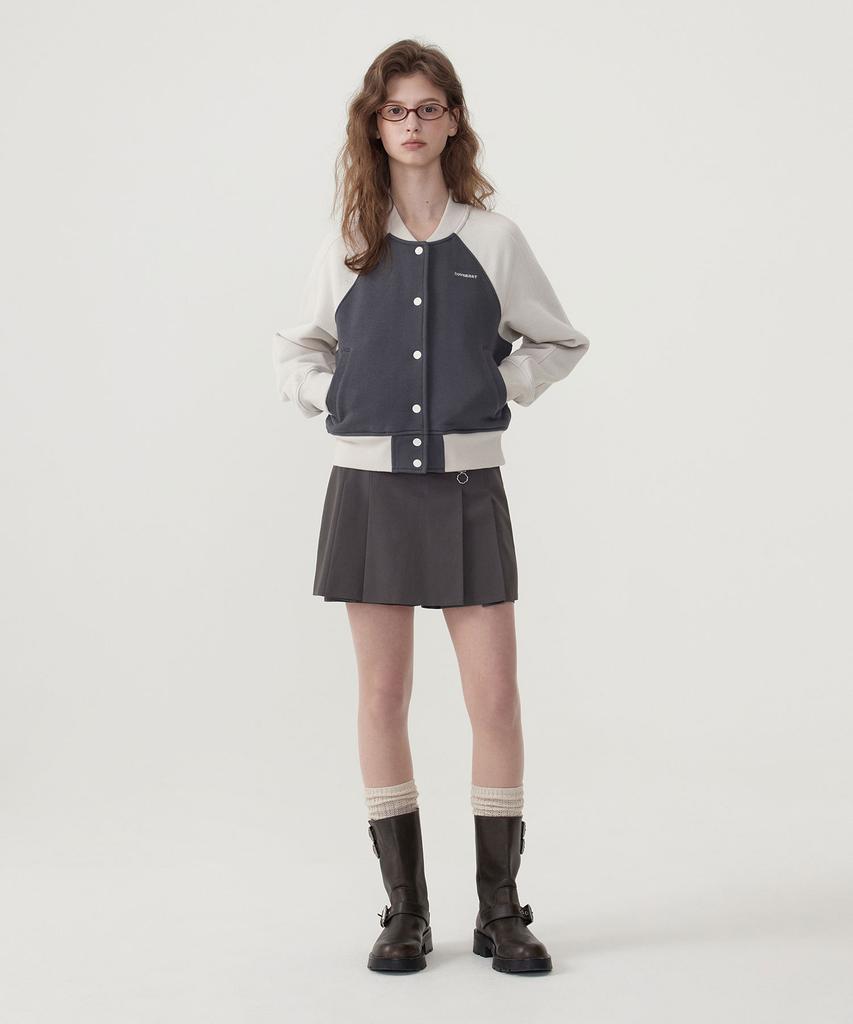 Covernat Woman Women'S Sweat Varsity Jacket Charcoal