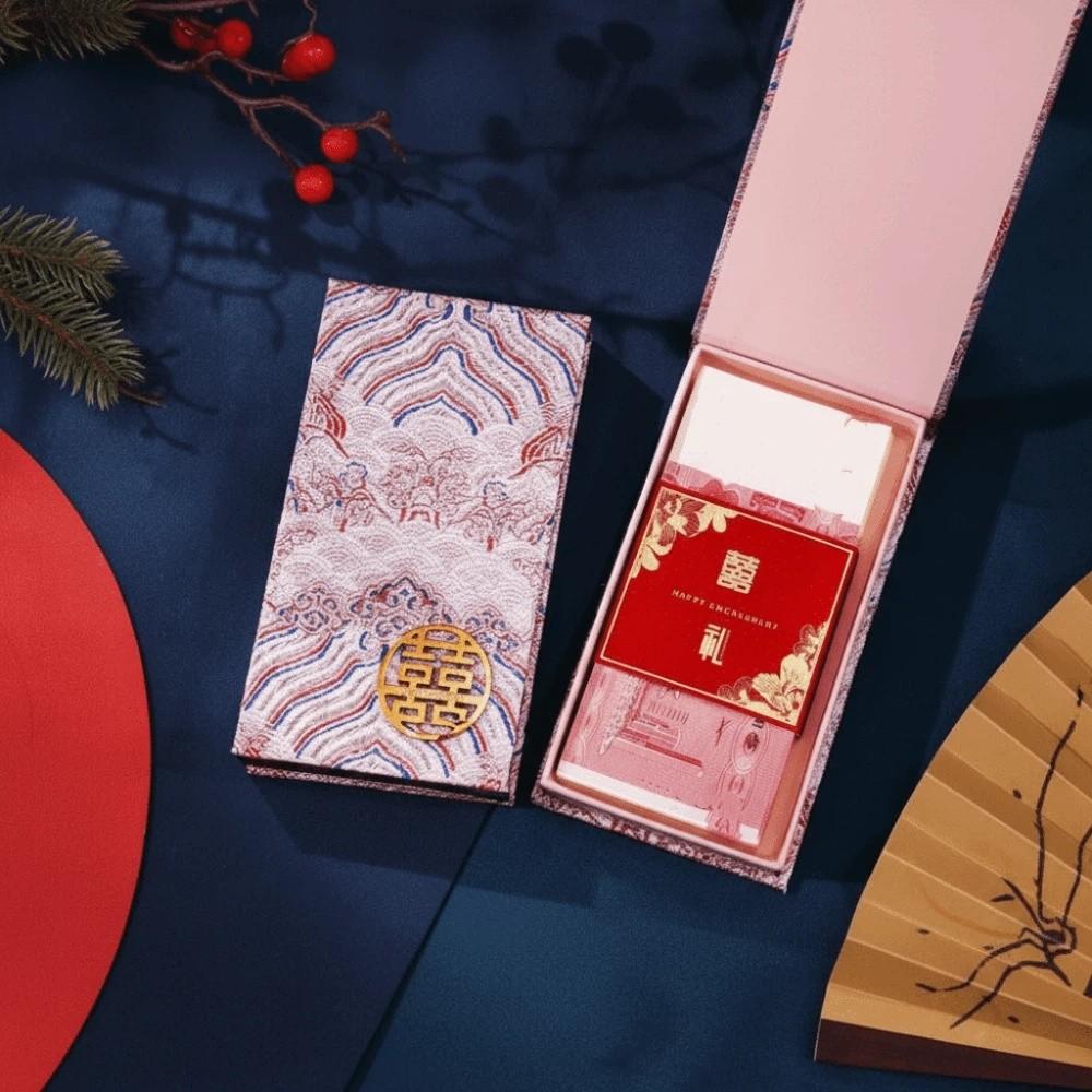 Magnetic Wedding Red Envelope Traditional Vertical Version Red Pocket Box Stereoscopic Big Capacity Money Pocket Spring Festival