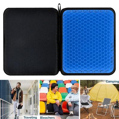 Cuscino per sedile portatile in gel TPE, antidolorifico, traspirante, lavabile, per campeggio all'aperto, panca da giardino, viaggio, sedile per aereo, pieghevole, tappetino
